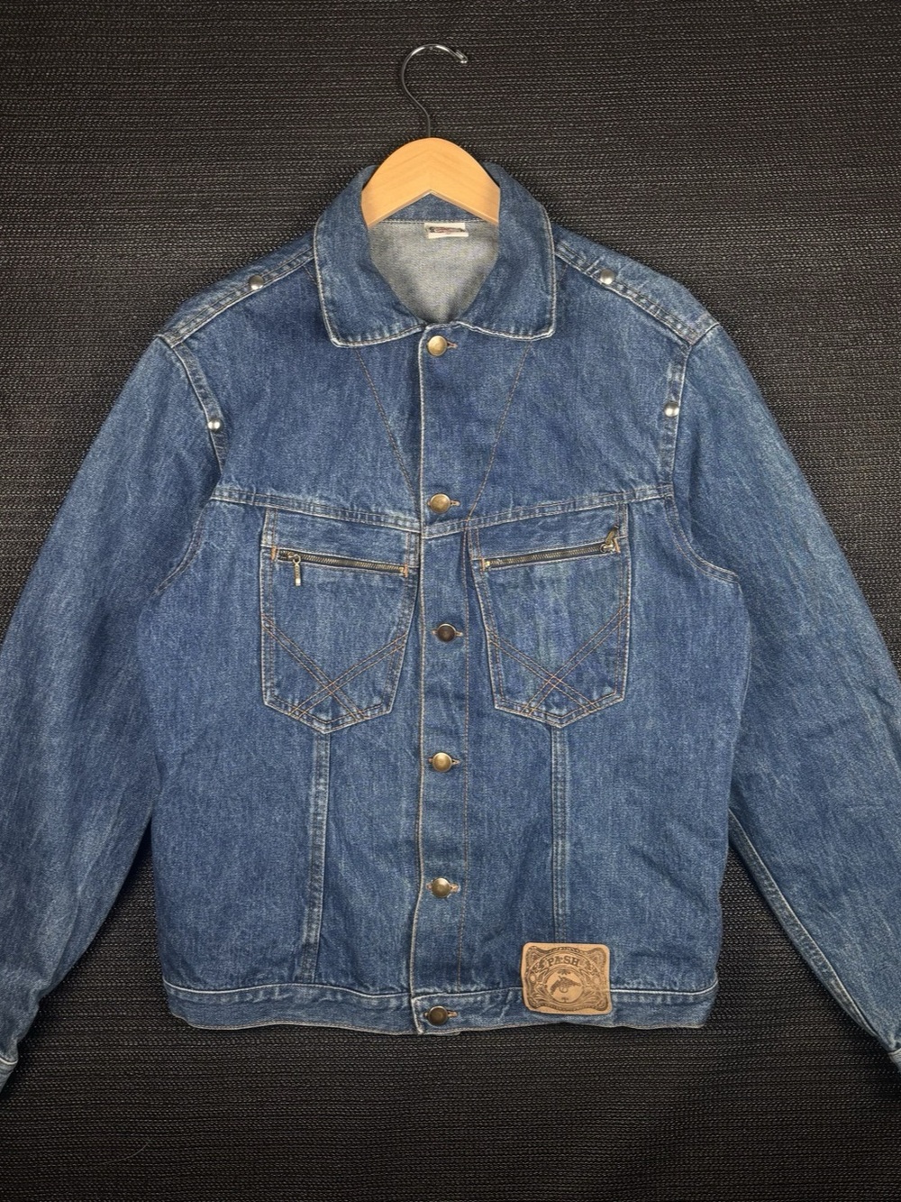 Vintage Denim Jacket Pash Top Jeans Medium Blue